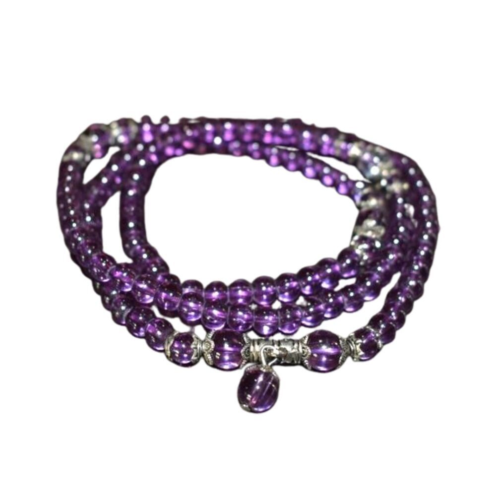 Prana Wrap Beaded Bracelet Purple